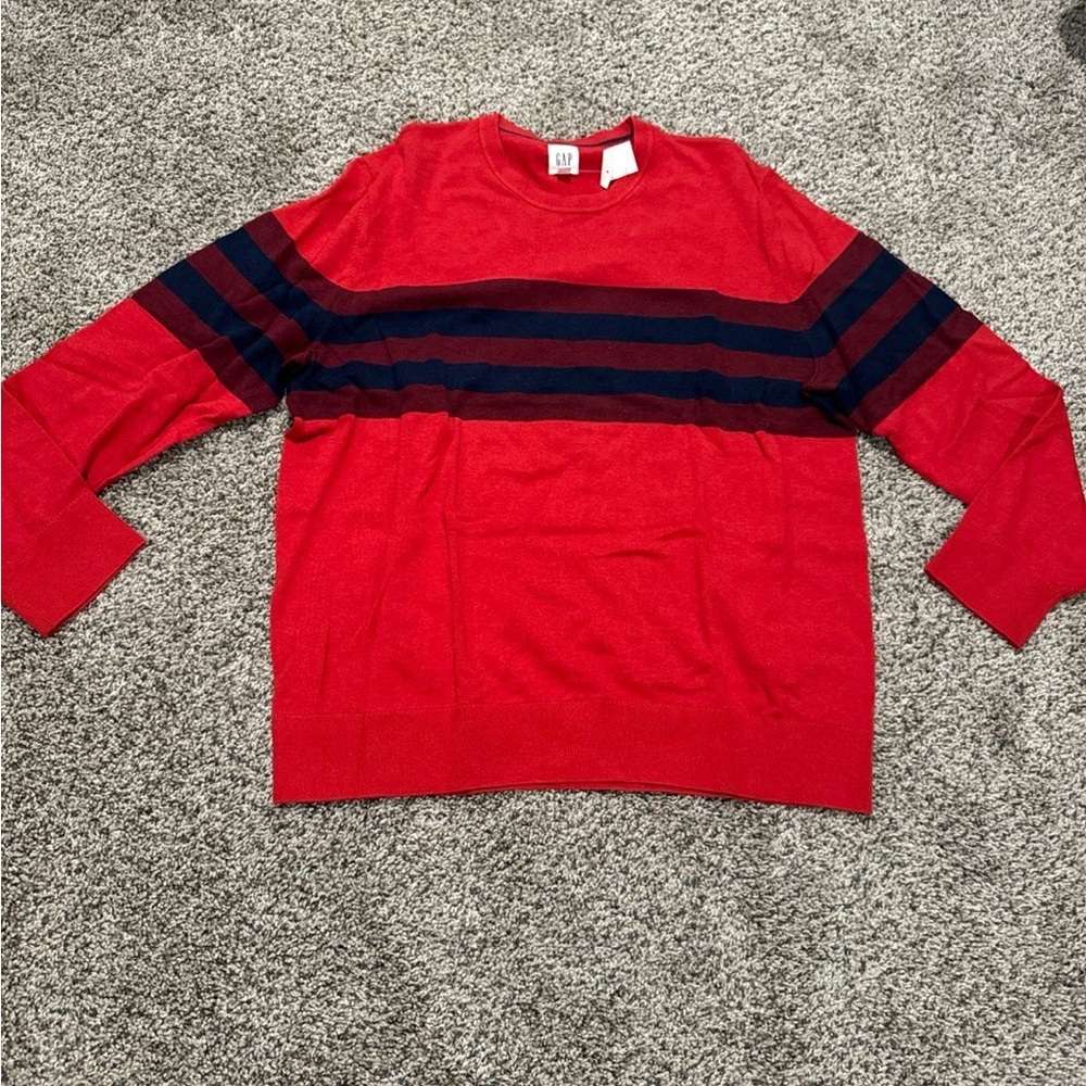 Nwt Men’s GAP Red and Black Crewneck Sweater size xl